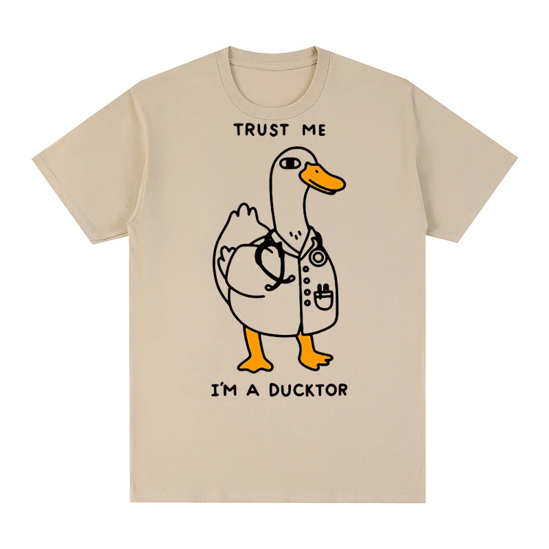 Trust Me I'm A Ducktor Vintage T-shirt Idea Duck Funny Clothes Hombre Aesthetic Cotton Men T shirt New TEE TSHIRT Womens tops