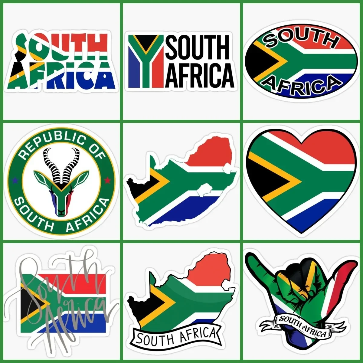 

South African ZA Antelope Flag Map Sticker Vinyl Car Window Truck Moto Bicycle Van Wall Laptop Glass Camper Door Decal
