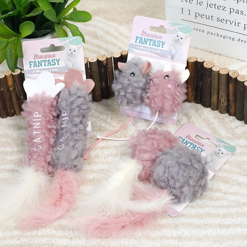 Cat Toys Hi Play Cute Plush Cat Mint Teasing Cat Toys Teeth Grinding Mouse Hanging Pet Supplies