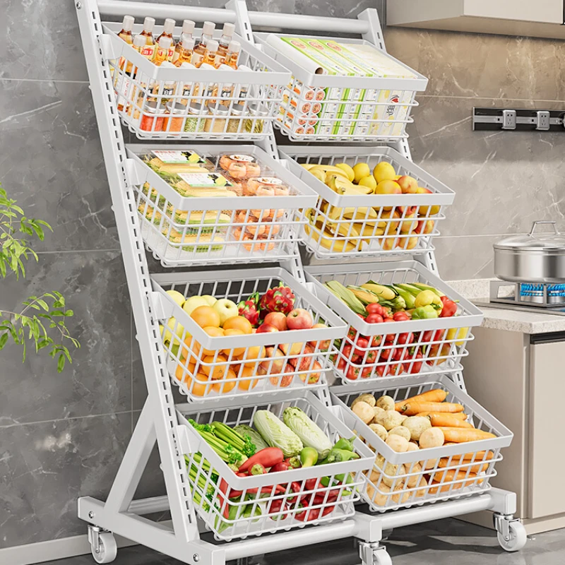 

Kitchen storage rack, multi-layered fruit and vegetable basket, multifunctional storage