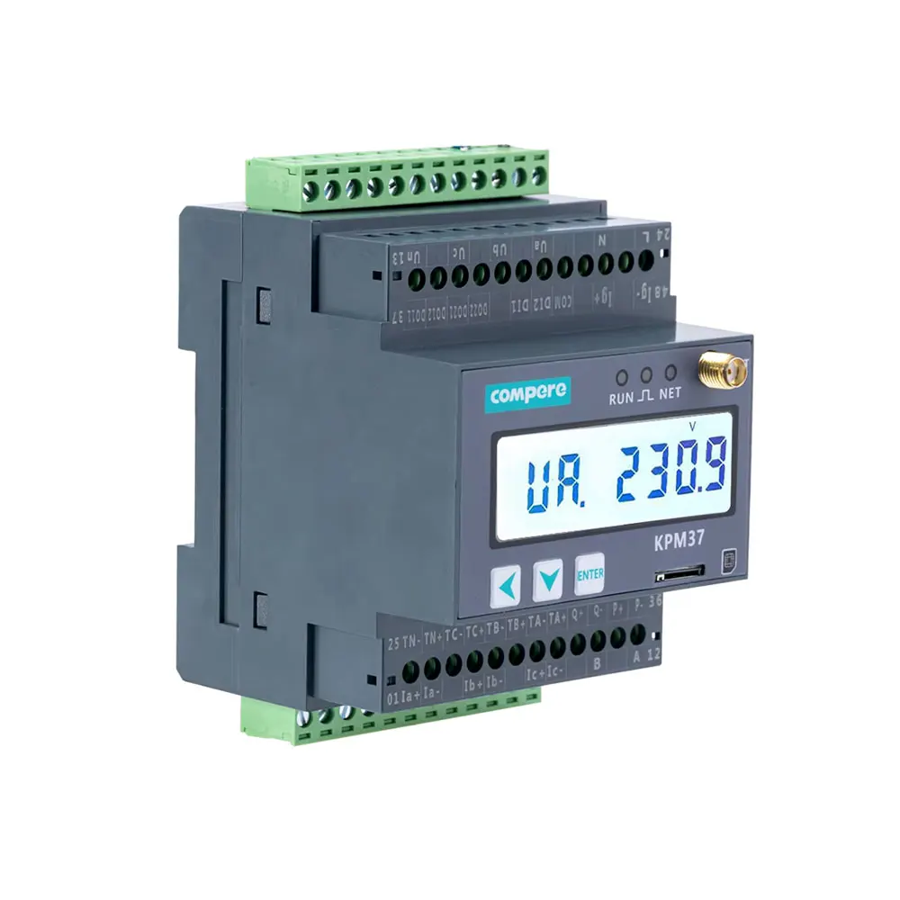 عداد DIN Rail الذكي مع توصيل 4G ومستشعر تيار لتحليل الطاقة 100A