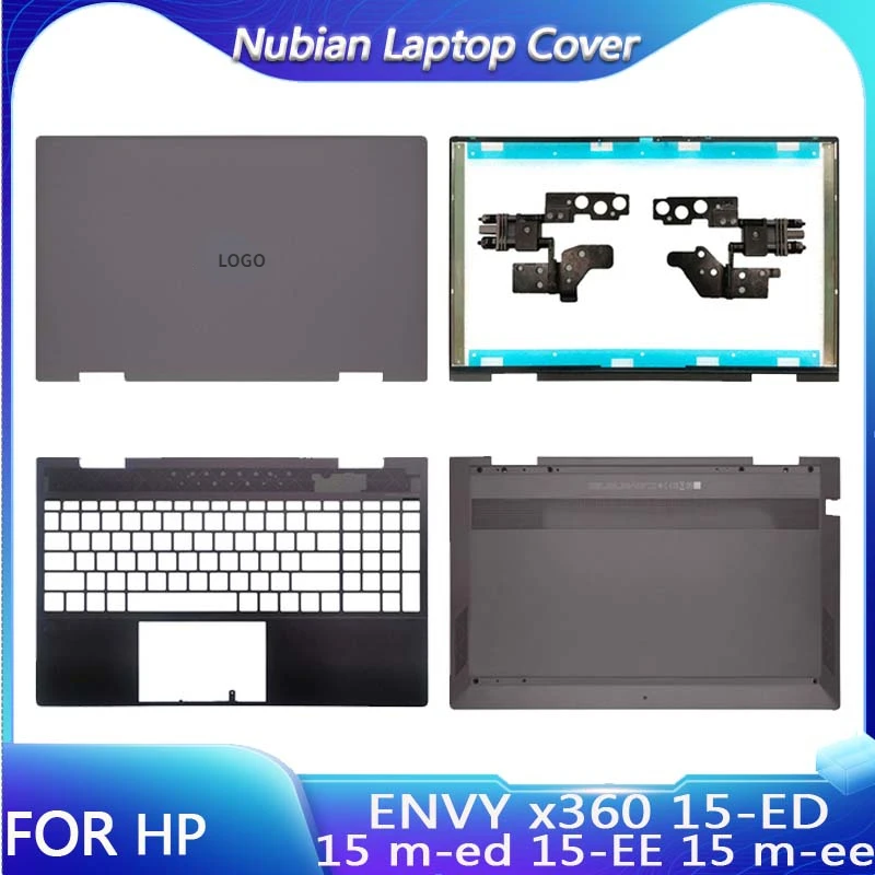 New For HP ENVY x360 15-ED 15M-ED 15-EE 15M-EE LCD Back Cover Front Bezel Hinges Palmrest Bottom Case L93204-001 Brown