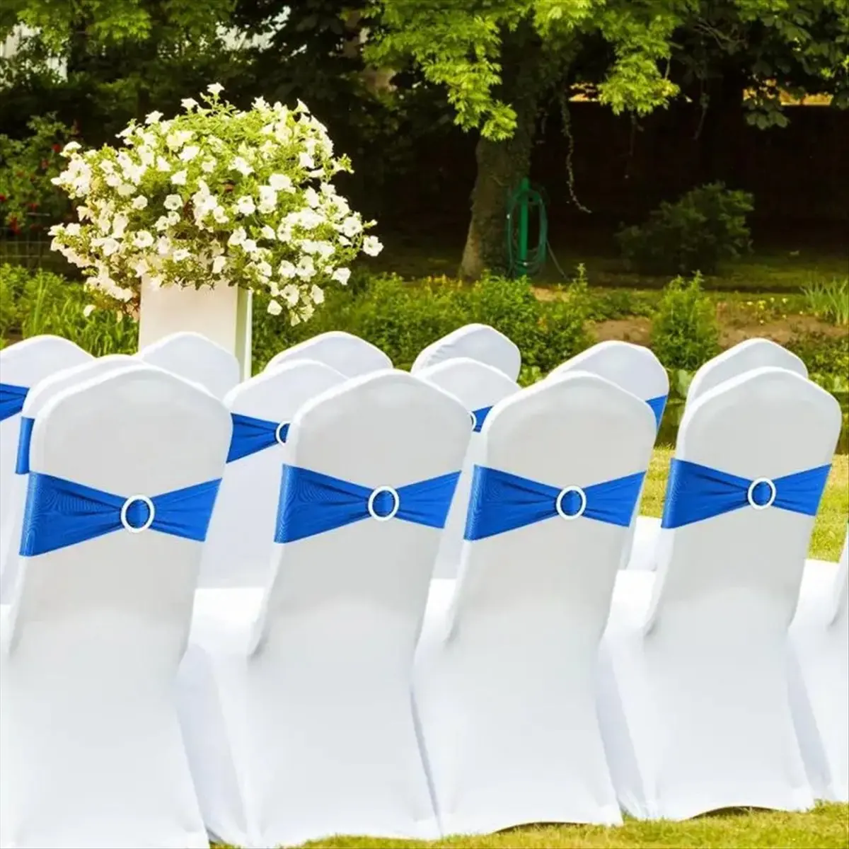 morning 50PCS Elastic Chair Knot Wedding Decoration Buckle Sashes Back Cover Hotel Home Seat Elegant Modern Ribbon Decors,A
