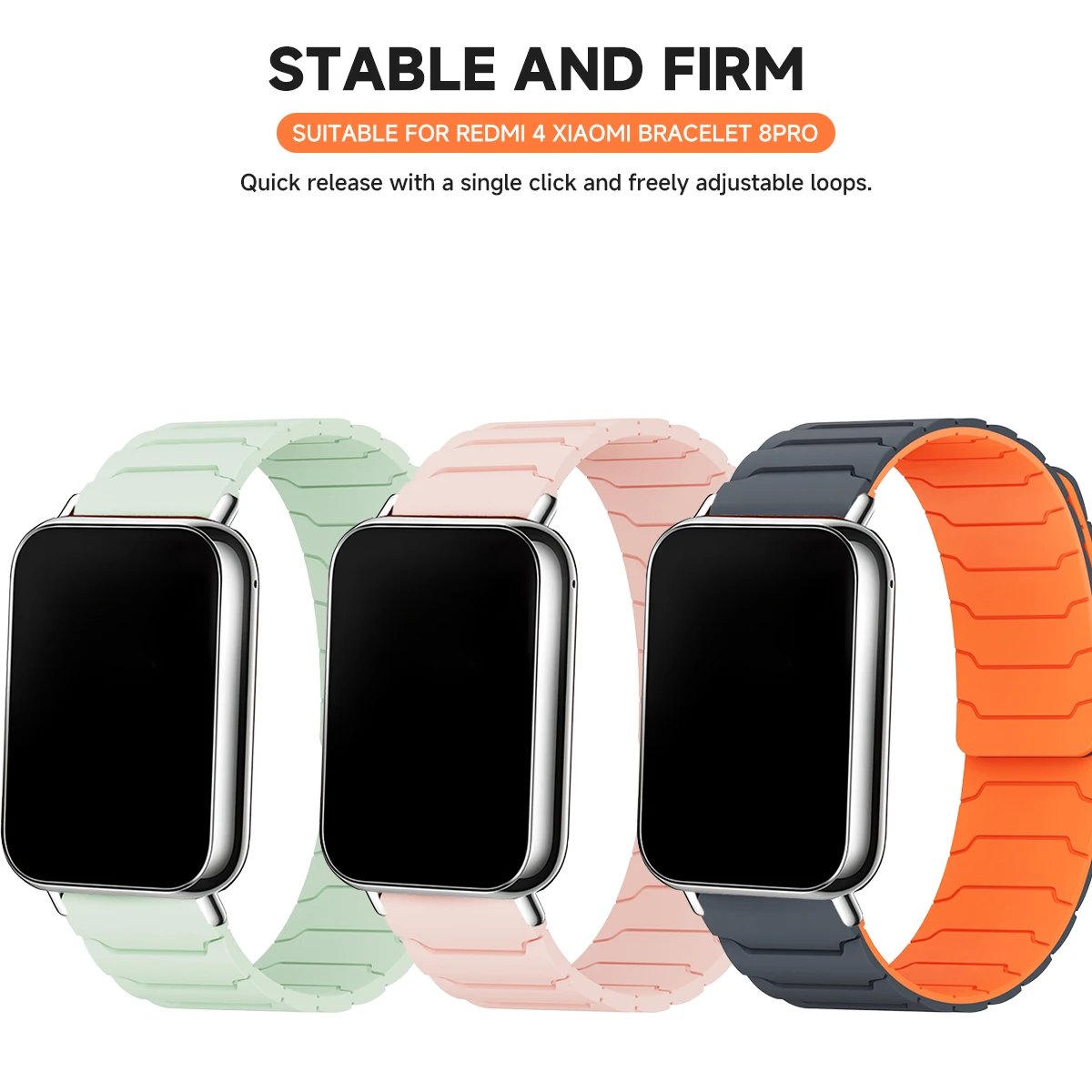 Magnetic Silicone Strap for Xiaomi Band 8 9 10 Pro Sport Two Tone Wristband Bracelet for Redmi Watch 6 Active/Lite 6 5 4 Correa