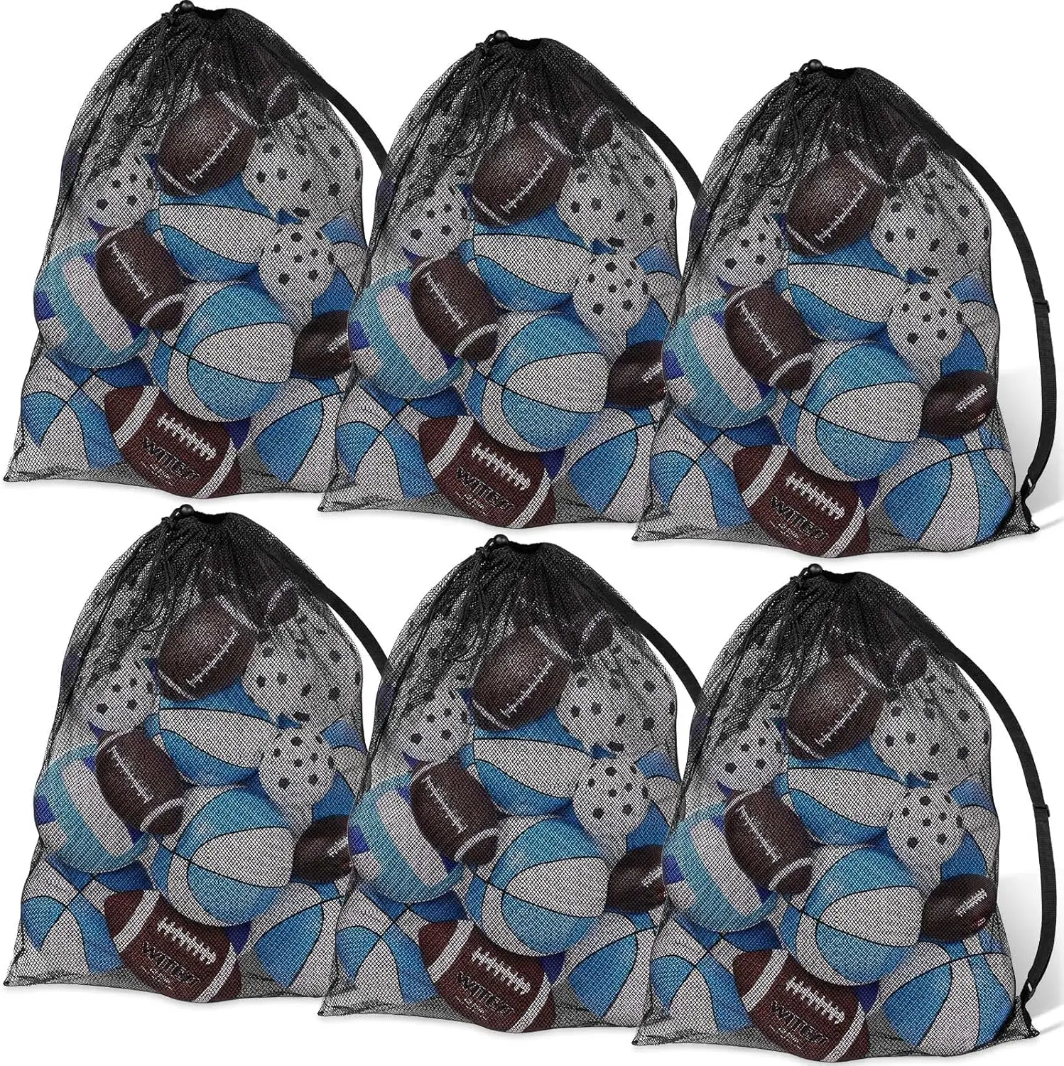 

Extra Large Mesh Sports Ball Bag 30x40in, Drawstring Sack for Soccer, Basketball, Volleyball, Gym Equipment