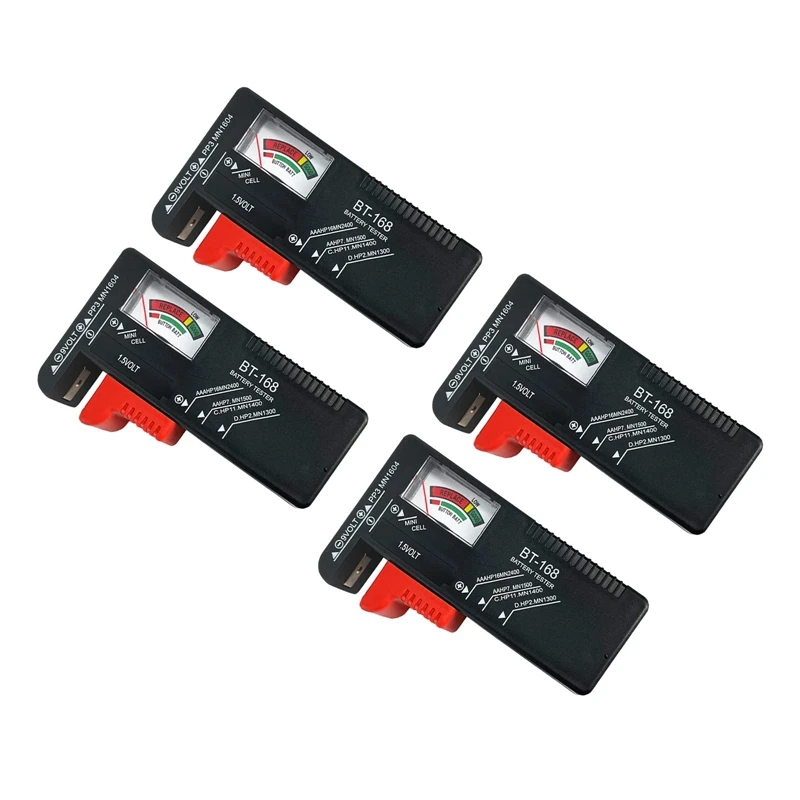 4 Pack BT-168 Battery Capacity Tester Battery Tester Battery Checker Tester Small Universal