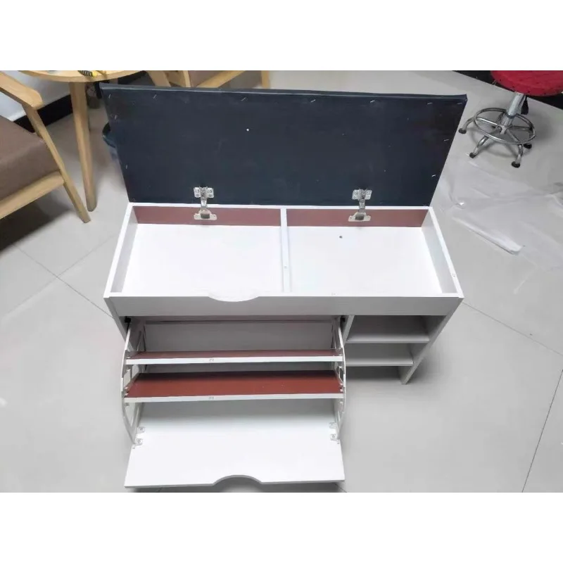 

100cm Flip-Over Shoe Bench Entryway Stool with Soft Cushion Modern Storage Shoe Rack Stool Home Shoe Cabinet Organizer