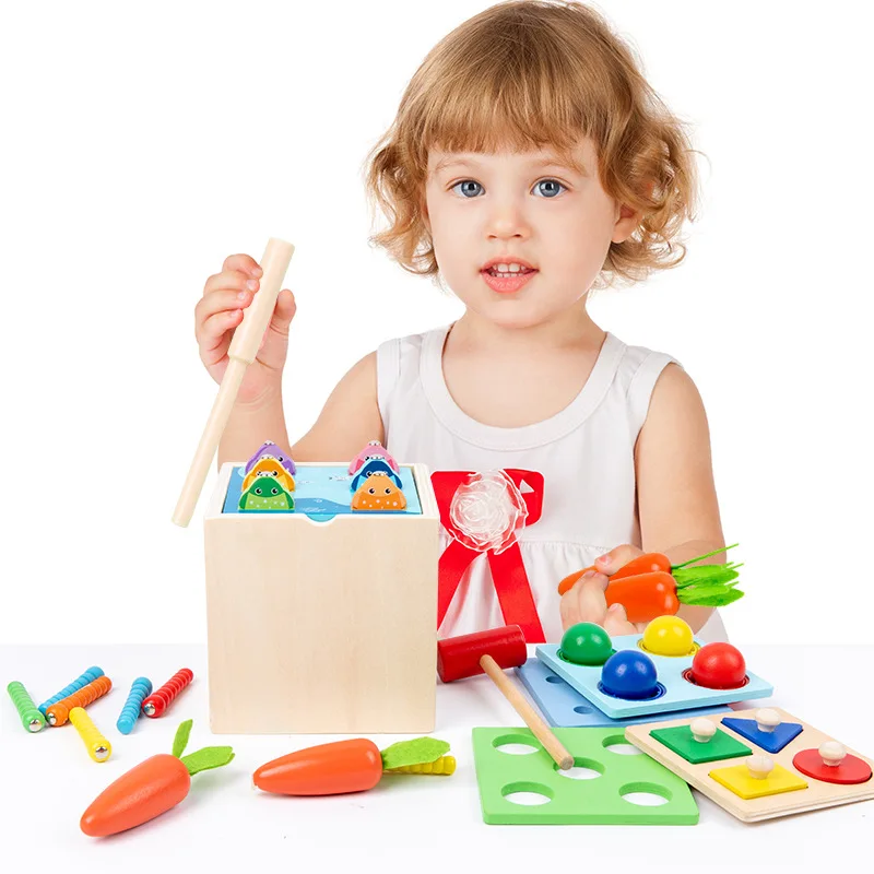 Whack-a-Mole Music Educational Fishing Toys Multifunctional Games Interactive Training Children's Toy Puzzle Fishing Game 5 IN 1
