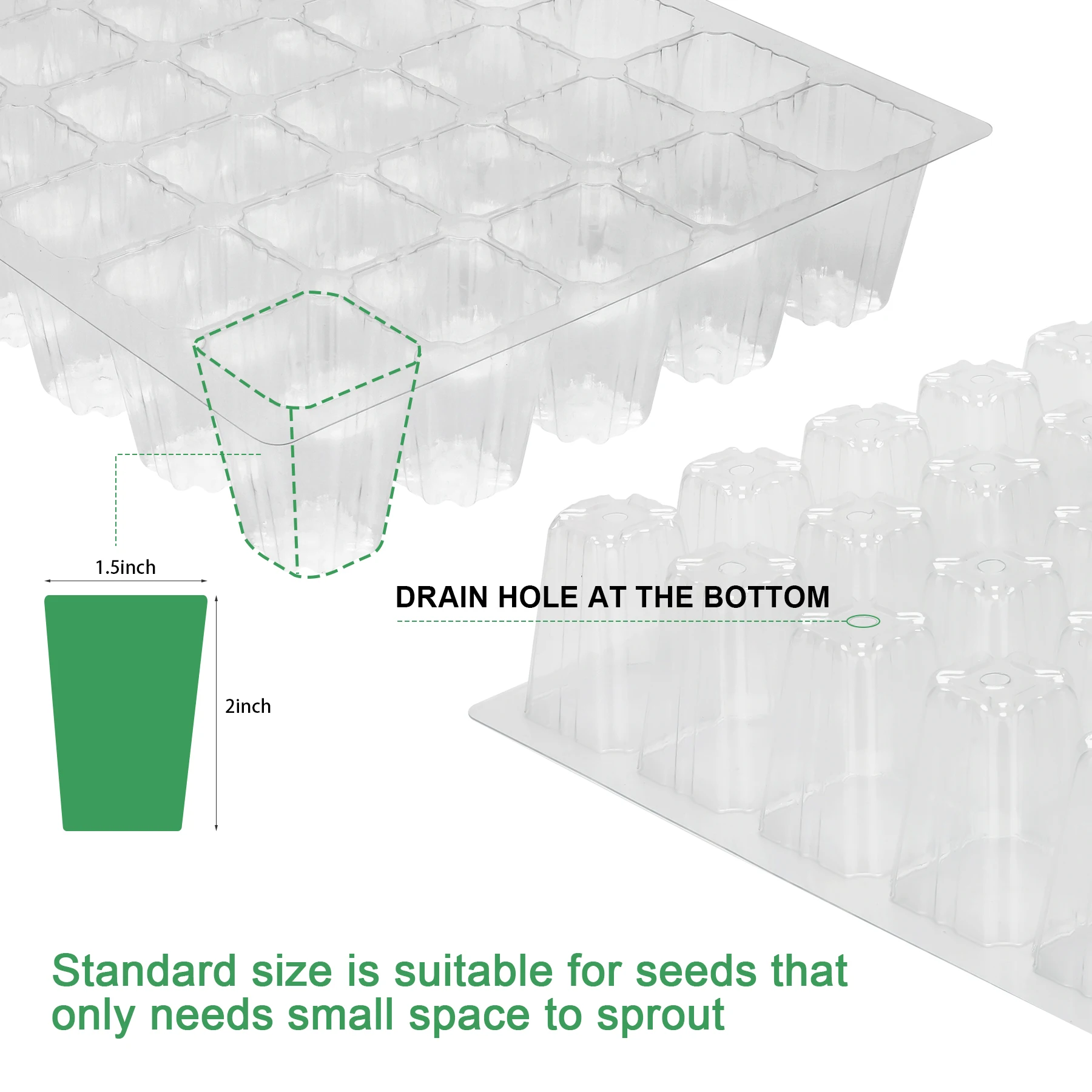 3 Packs, 12 Holes Nursery Seedling Dish, Seed Starter Tray Seed Starter Kit With Humidity Dome Plant Seedling Starter Trays Ind