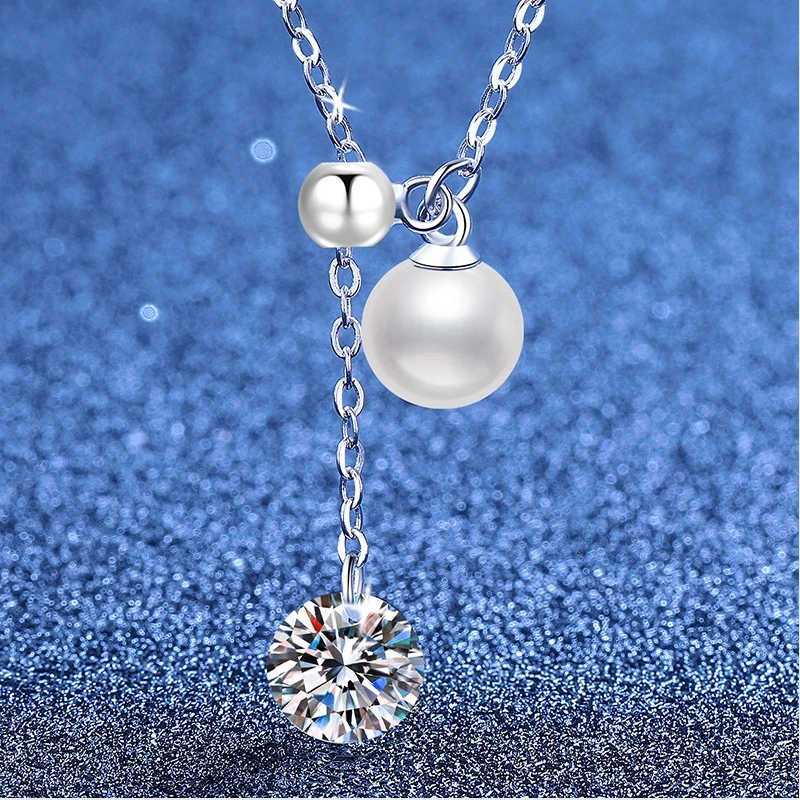 

Real Moissanite Pendant Necklaces Women 925 Sterling Silver Lab Diamond Wedding Party Tassel Chains Fine Jewelry Certified