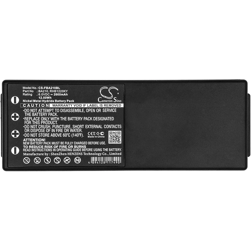 

Cameron Sino 2000mAh Battery ForHBC 005-01-00466 BA210 BA213020 BA213030 BA214060 BA214061 RHB1220KY Liebherr Funkst
