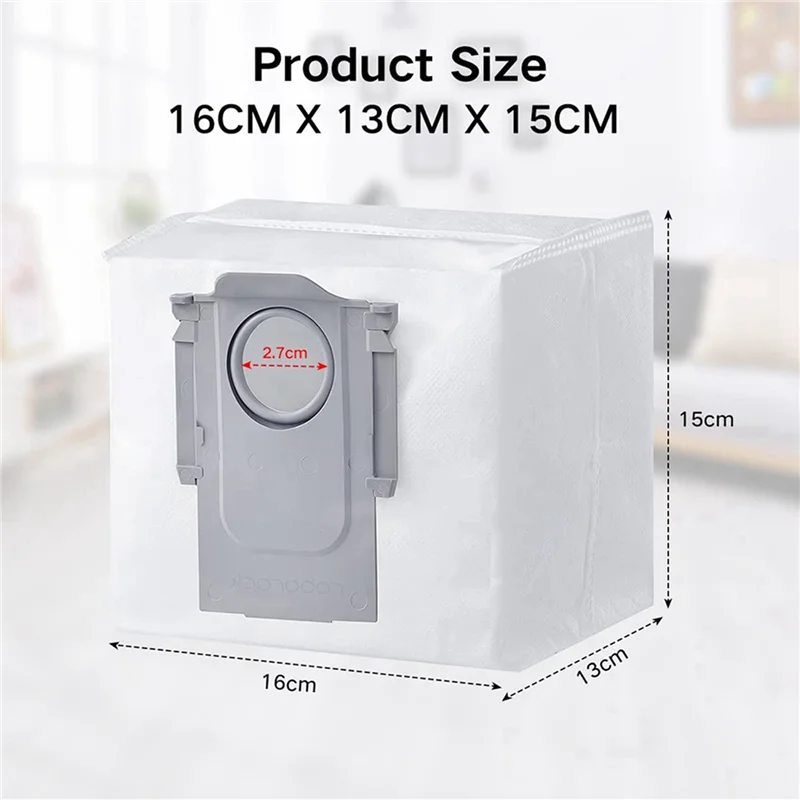 A44T Dust Bag For Roborock Q5+ S7 Maxv Ultra Robot Vacuum ,3L Large Capacity Acuum Bag Compatible(12PCS)