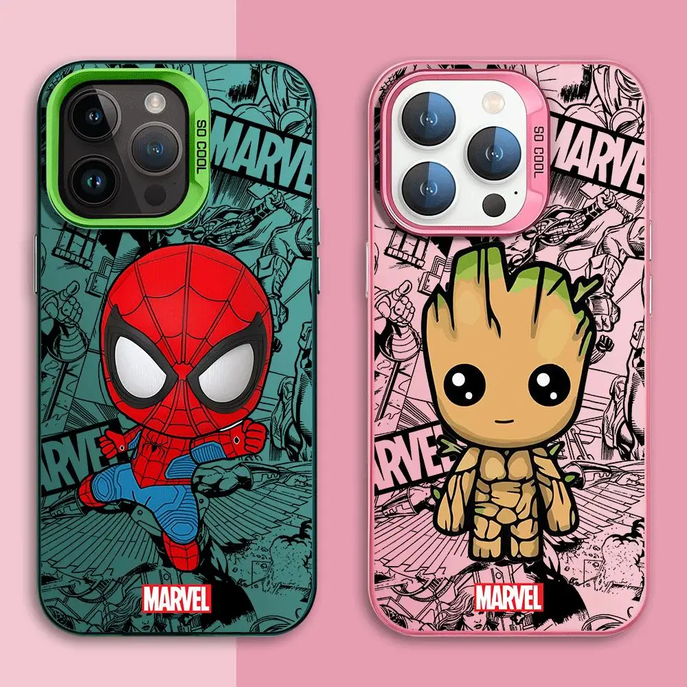 Marvel spiderman Groot Phone Case for iPhone 15 Plus 14 Pro Max XR 11 Pro XS SE X 13 Mini 7 8 12 Cover Silicone Capa