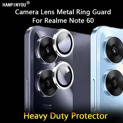 (1Pack=2Rings) For Realme Note 60 Ultra Thin Clear Camera Lens Protector Metal Ring Guard Tempered Glass Film Cover Shield Cap
