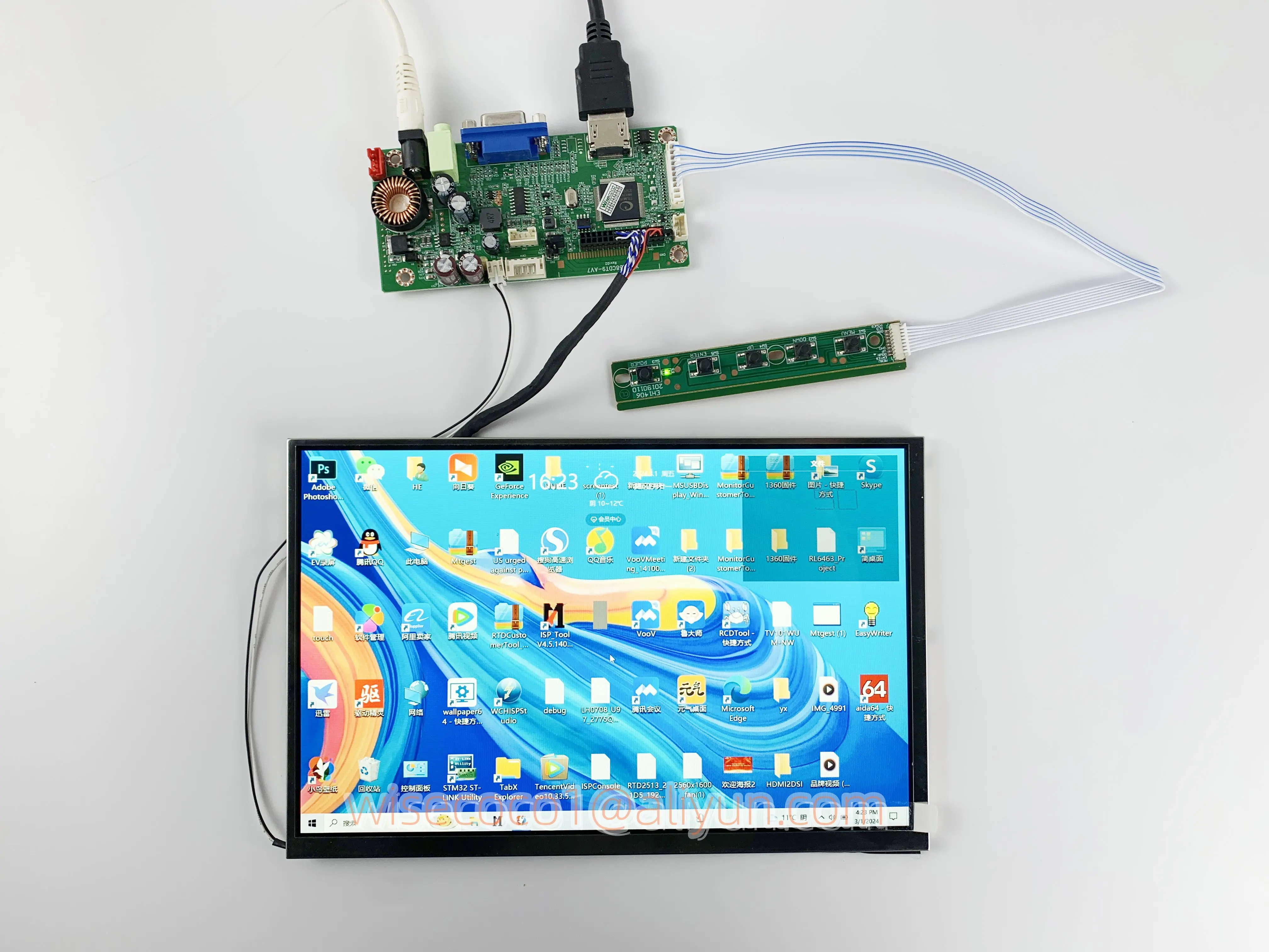 Imagem -06 - Wisecoco-luz Solar de Alto Brilho Lcd Lcd Touch Screen com Hdmi e Vga Driver Board 10.1 1280x800 1000 Nits