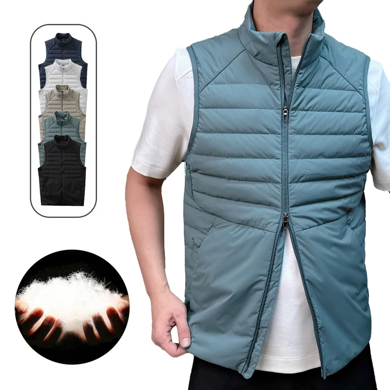 

90% White Duck Down Vest for Men Women Thermal Running Gilet Windproof Winter Puffer Jacket for Training Jogging Outdoor Sports