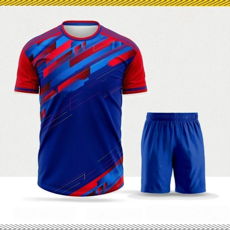 2025 Outdoor Sports T-shirt Shorts Set 3D Breathable Fitness Running Suit Men's and Women's Round Neck Short Sleeved Shirt