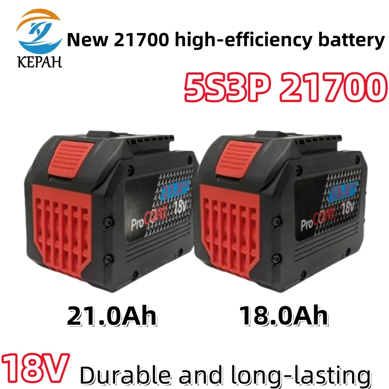 18V ProCORE Rechargeable Battery | 18Ah/21Ah 21700 Cells, 5C High-Power Discharge, Fits Bosch Cordless Tools BAT618/GBA18V80