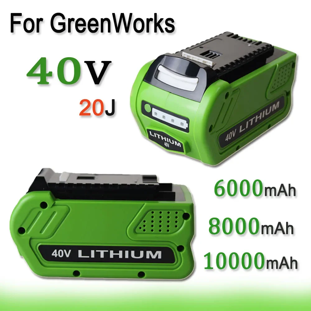 

For GreenWorks Power Tool 40V 20J 5000/6000/8000mAh Lithium Battery，Compatibility 29462 29472 29282 G-MAX GMAX Lawn Mower