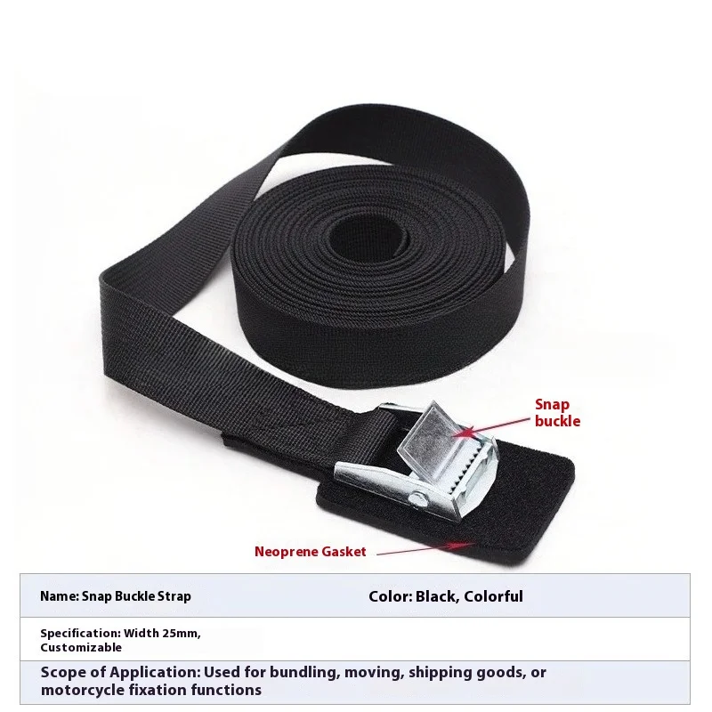 1 متر-5 متر مشبك التعادل أسفل حزام البضائع الأشرطة لسيارة دراجة نارية مع مشبك معدني حبل للسحب حزام سقاطة قوي لحقيبة الأمتعة #5