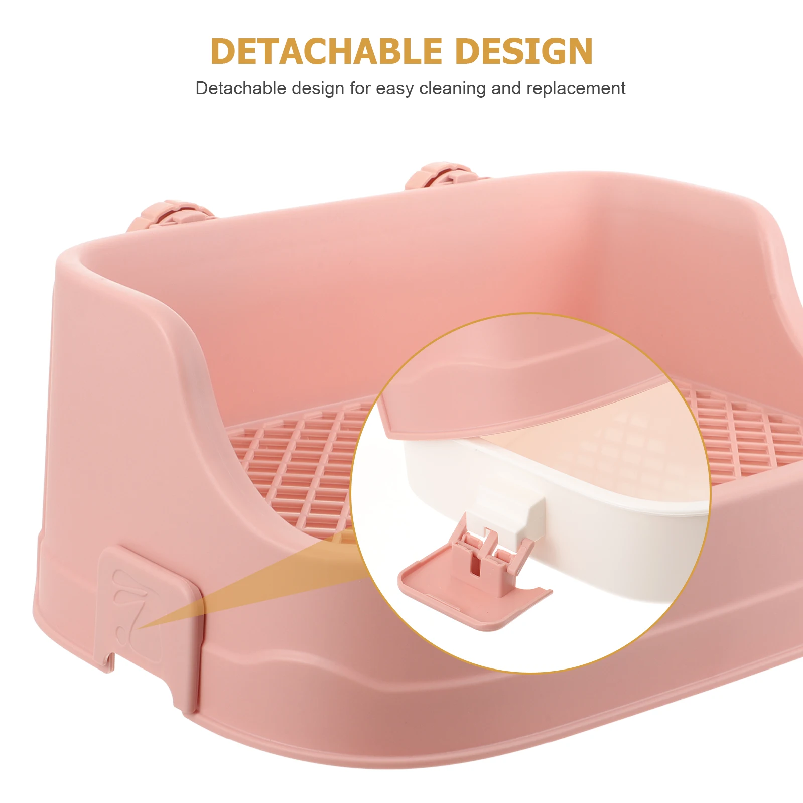 

Pet Potty Square Plastic Pan Pink Small Animal Toilet Rabbit Guinea Pig Corner Litter Box Hamster Potty Durable Anti Leak Design