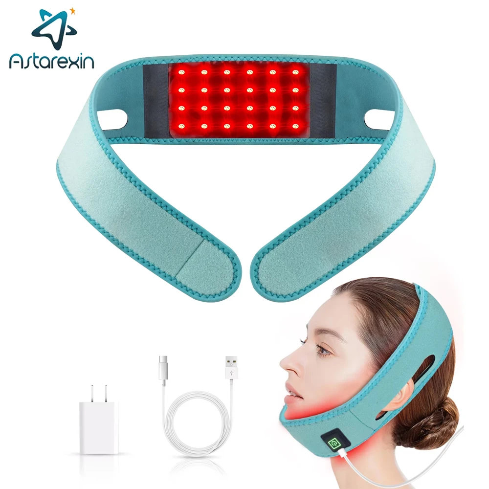 Rotlichttherapie Infrarottherapie 660NM Lifting Straffende Haut Kinn Hals Heimgebrauch Therapie Nackenschmerzlinderung Wrap Nackenheizgürtel