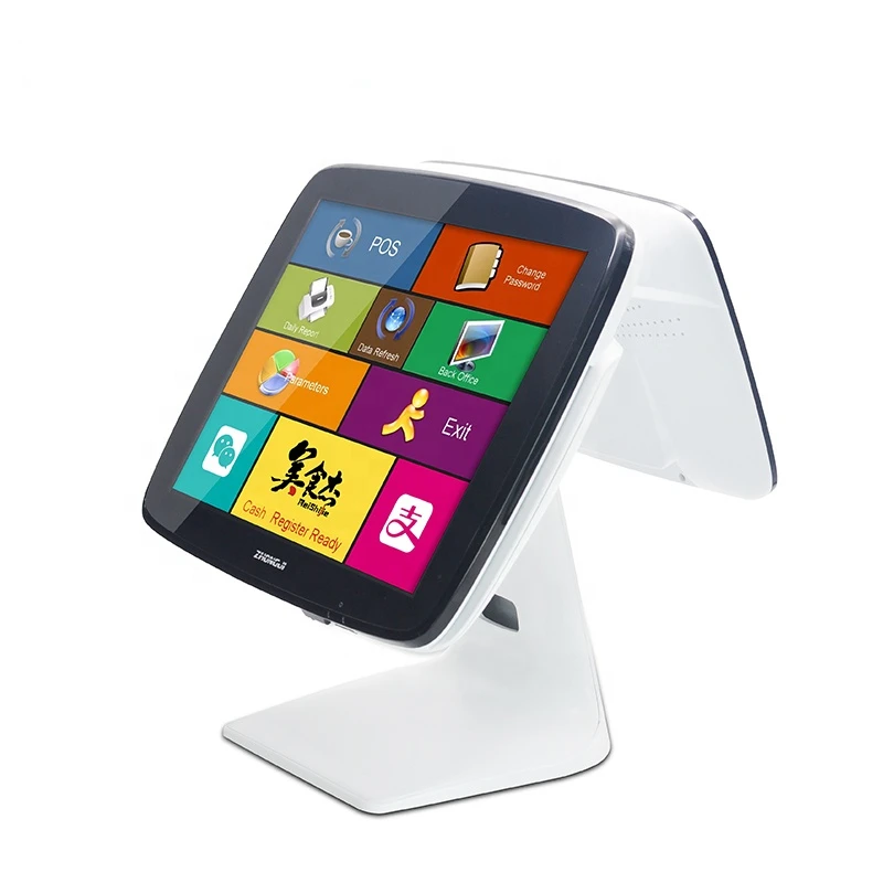 15 inch capacitive touch screen pos machine with MSR card reader point of sale system financial equipment