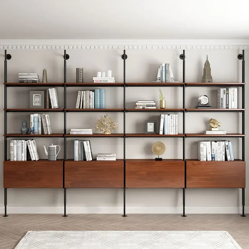 Bookshelf Cabinet Metal Wooden Storage Box Bookshelf