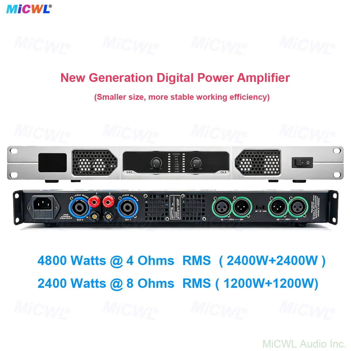 Advanced FP-7000 4800W 2 Channel Digital Power Amplifier 1U Rack Class-D