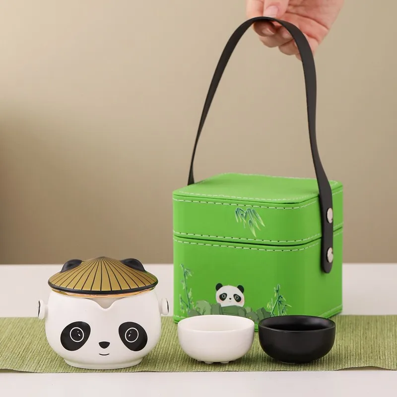 Japanese Portable Travel Tea Set Household Tea Making Travel Tea Set Camping Kung Fu 1 Pot 2 Cups Teaware Handbag Gift Box New