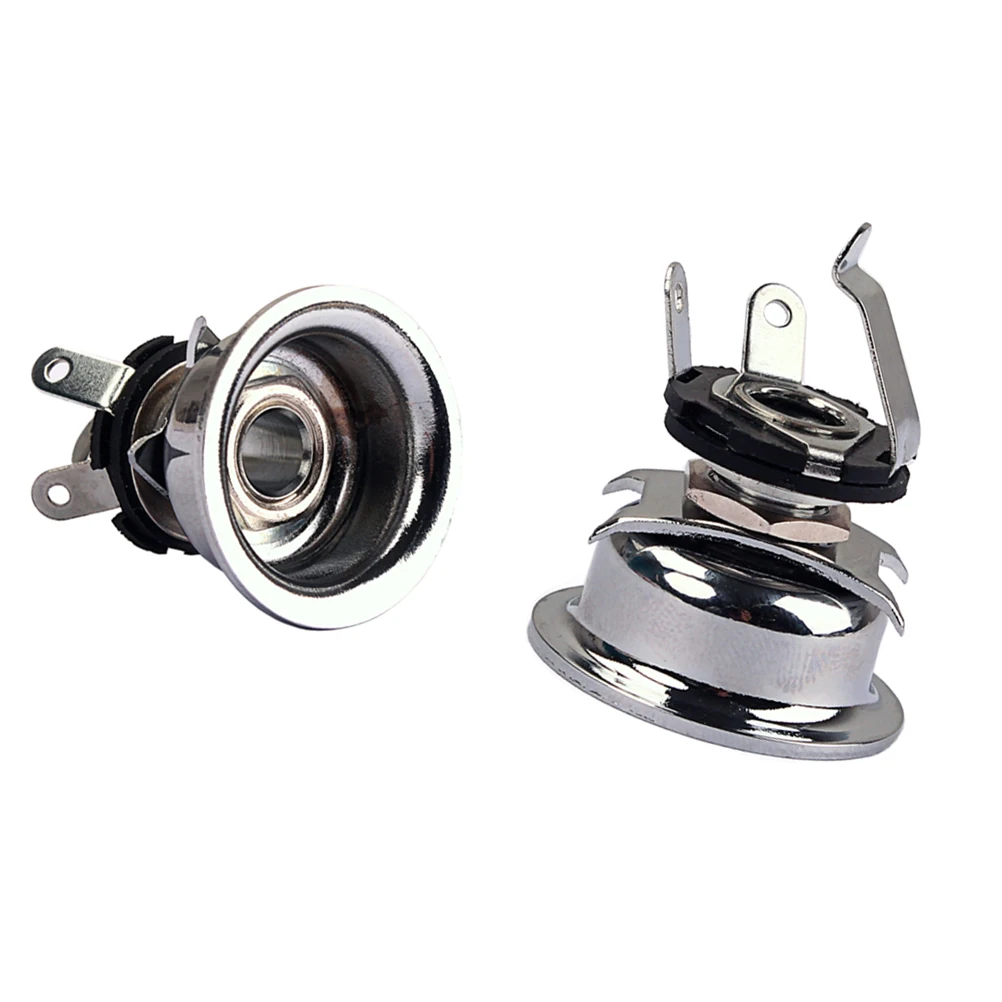 

1 pc 1/4 Inch Guitar Jack Socket Set Durable Chrome Plated Connector Plate Replacement Parts For Electric Bass Instruments