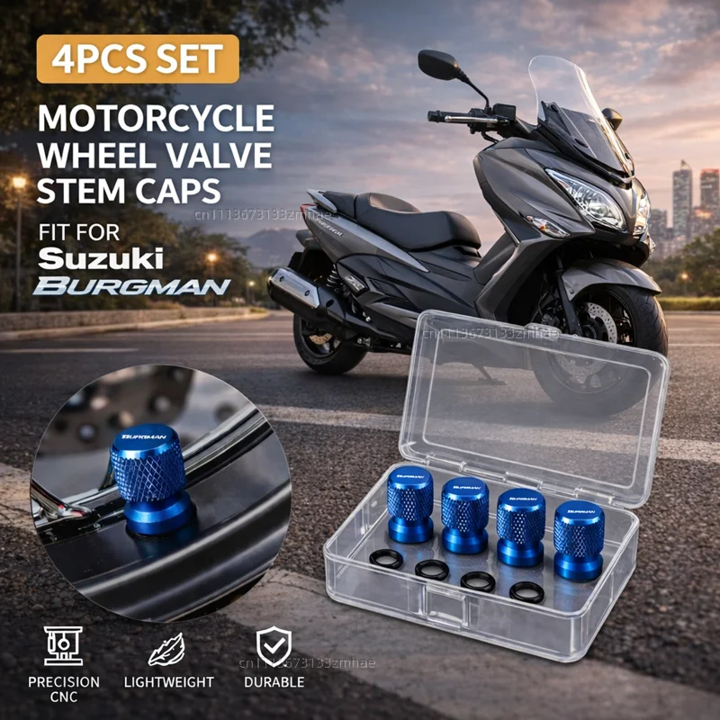 

For BURGMAN AN125 AN250 AN400 AN650 AN 650 Burgman 400 650 125 200 Motorcycle Accessories CNC Aluminum Tire Valve Stem Cap Air
