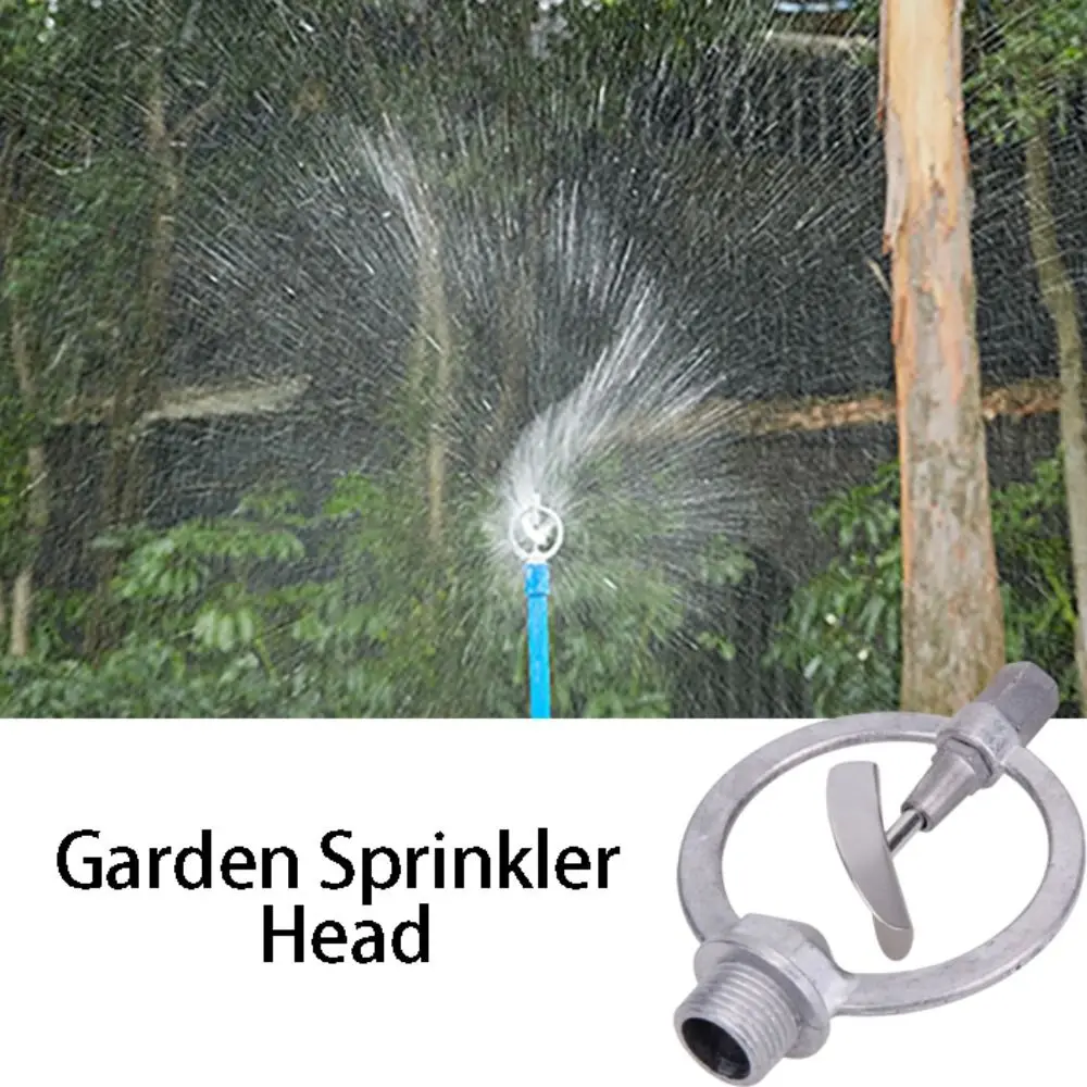 

360 Degree Rotation Alloy Rain Nozzle Metal Butterfly Head Heavy Duty Automatic Rotating Sprayer 1/2" Male Thread