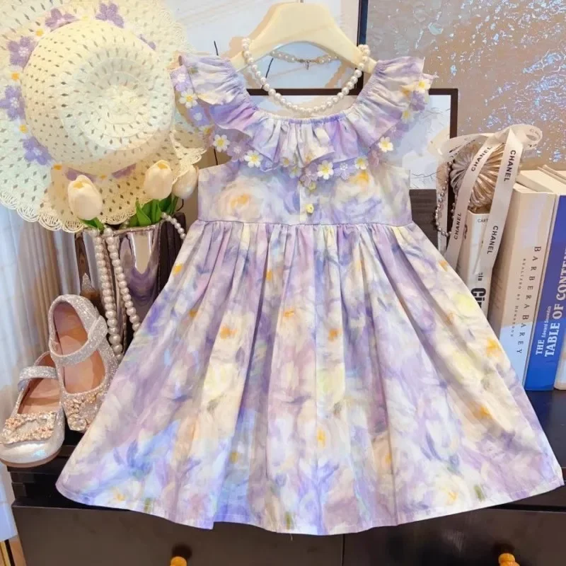 

2025 Summer New Girls' Foreign Style Fashionable Korean Version Hollow Vest Top Plaid Leggings Casual Two-piece Set