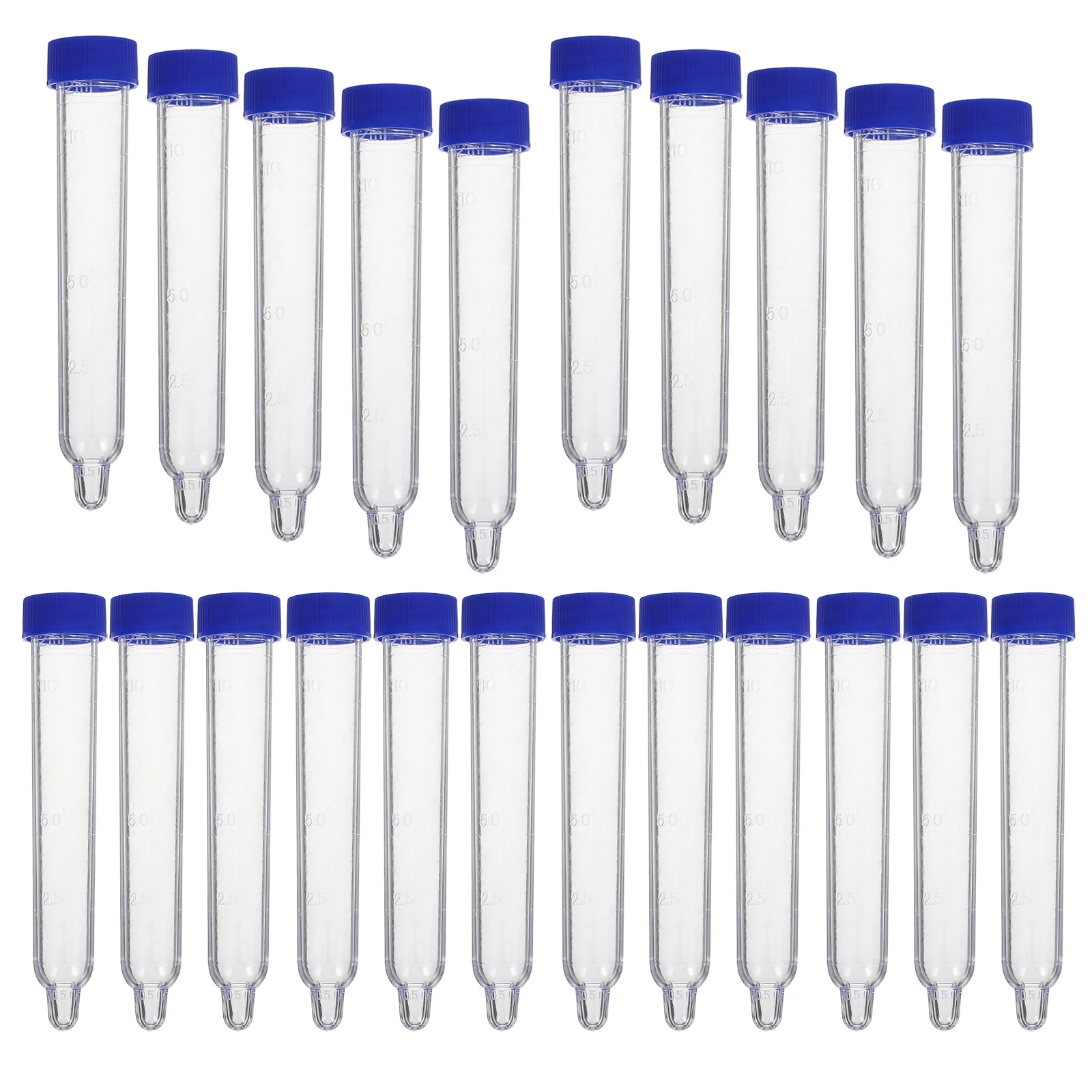 

200Pcs Secure Screw Lid Plastic Urine Collection Test Tubes Clear Graduated Marked Conical Bottom Sample Storage Leak Proof
