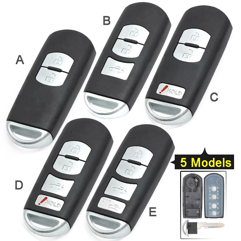 KEYECU for Mazda 3 5 6 CX-5 CX-7 CX-9 Speed 3 Smart Remote Car Key Shell Case Fob WAZSKE13D02 WAZSKE13D01 KR55WK49383