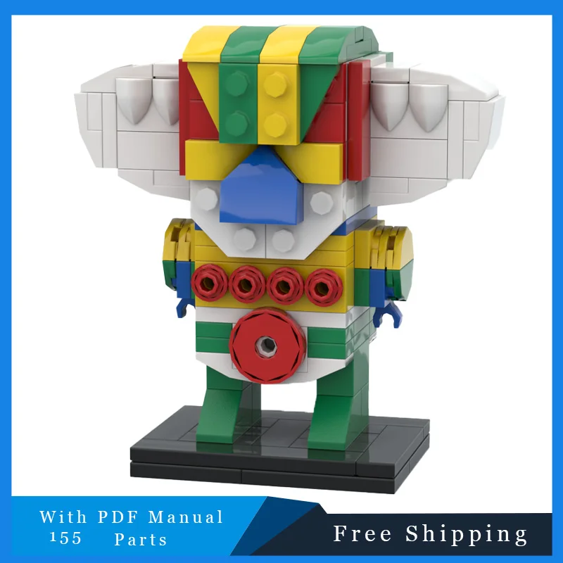 155 부품 MOC 크리에이티브 로봇 브릭헤드 모델 크리스마스 생일 선물 어린이 교육용 DIY 조립 블록 장난감