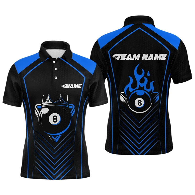 

Fashion Billiards Graphic Polo Shirts For Men Custom Name 3D Printed Short Sleeve Polo Shirt Casual Loose Breathable Sports Tees