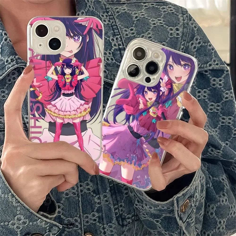 Bilibili Cartoon Oshi no Ko Phone Case Transparent For iPhone 15 13 14 12 11 Pro MAX XR X SE XS iPhone13 14 Mini