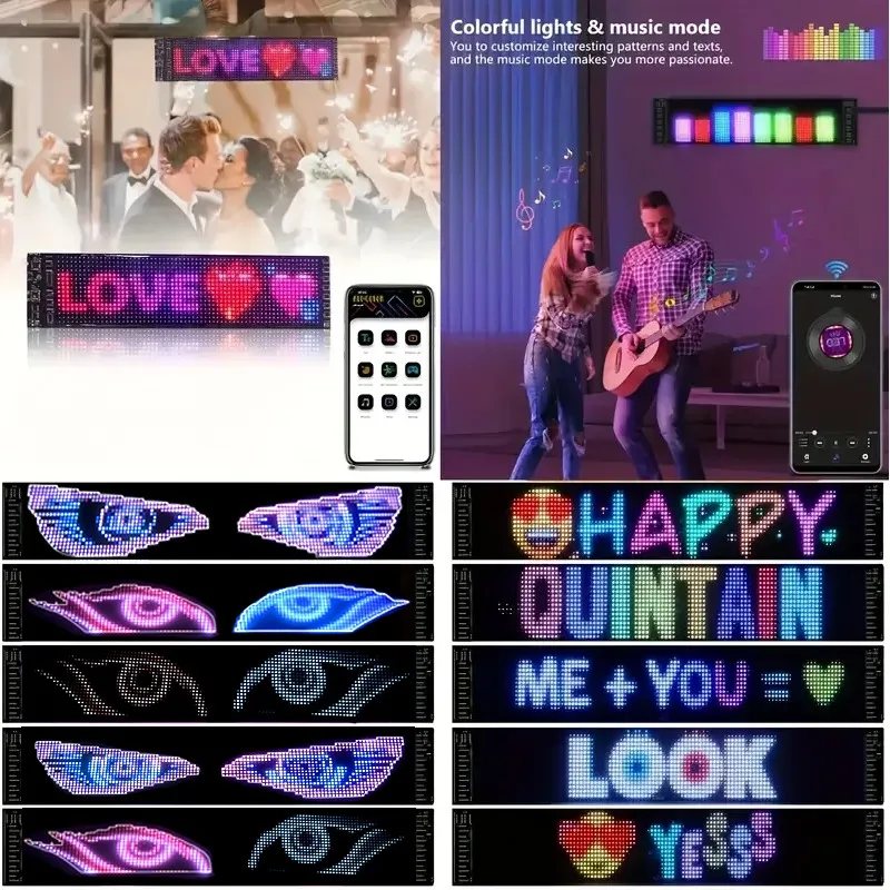 Devil Eyes Light for Cars 12x59.5CM LED Eyes for Car Windshield  LED Display Scrolling Sign Light for Car Truck Windshield