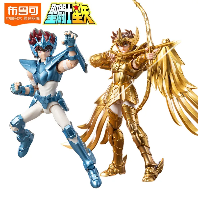

BLOKEES Original Saint Seiya building block Aiolos Aries Mu Leo Aiolia Scorpius Milo Pegasus Seiya Assembled Action Figure Toys