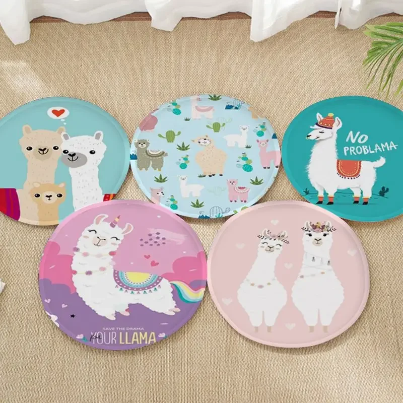 

Llama Alpacas Round Chair Cushion Soft Office Car Seat Comfort Breathable 45x45cm Cushion Pads