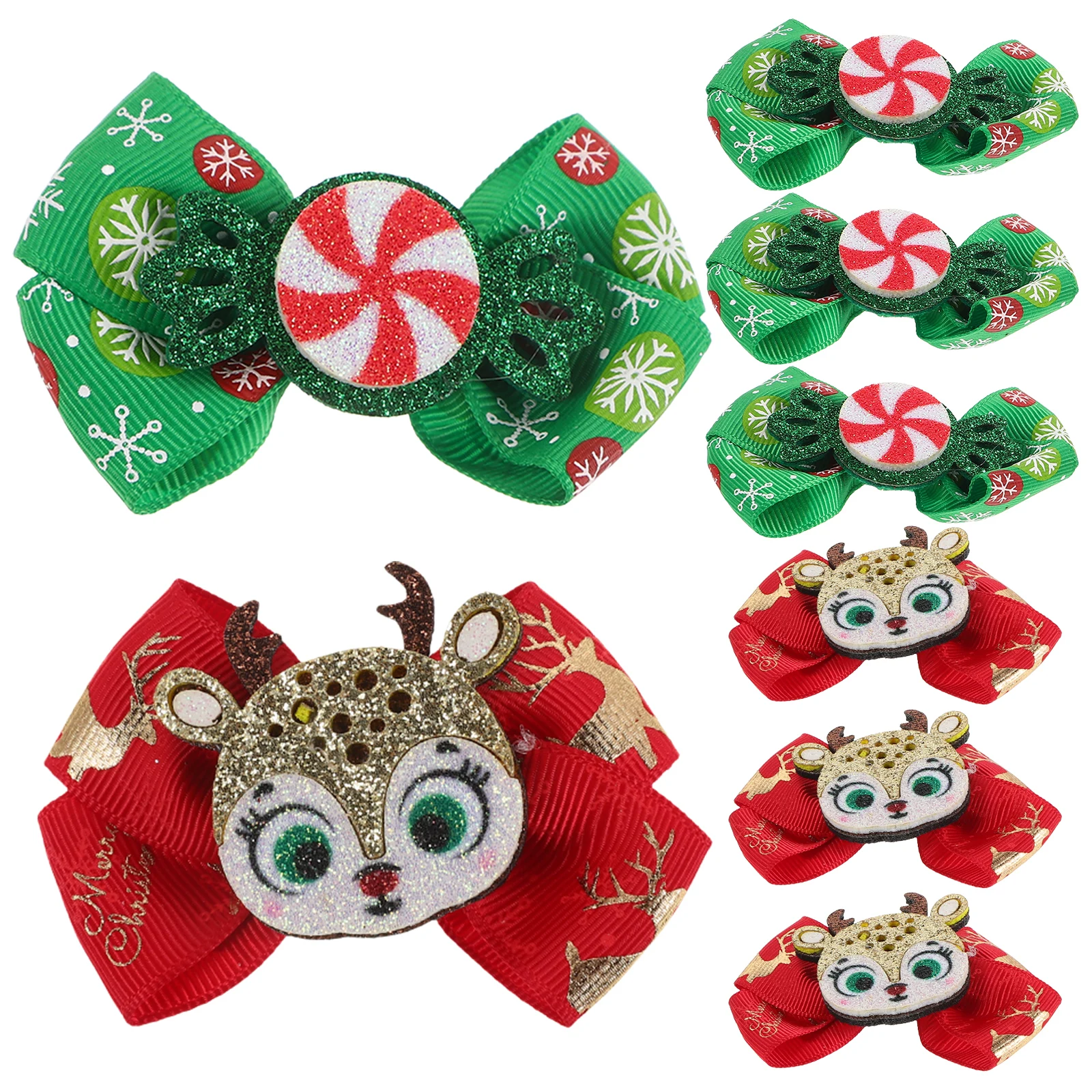 

8 Pcs Hair Accessories for Girls 's Hairpin Christmas Headgear Bows Toddler Green Clips Cute