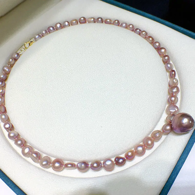 New Fashion Natural Fresh Water Baroque Pearl 8-11mm Pendant Necklaces For Women