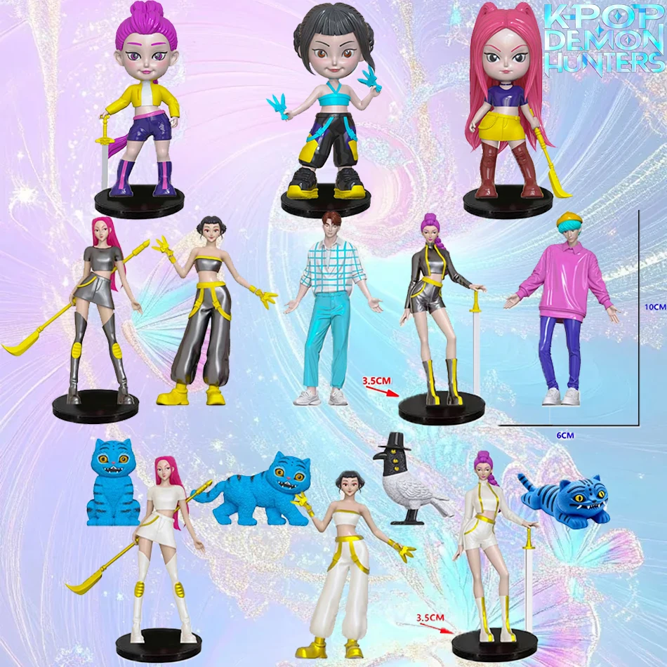 Kpop شيطان الصيادين الشكل هنتركس الشكل لعبة K البوب شيطان الصيادين ديربيز النمر رومي زوي ميرا ساجا الأولاد الشكل تمثال حلية
