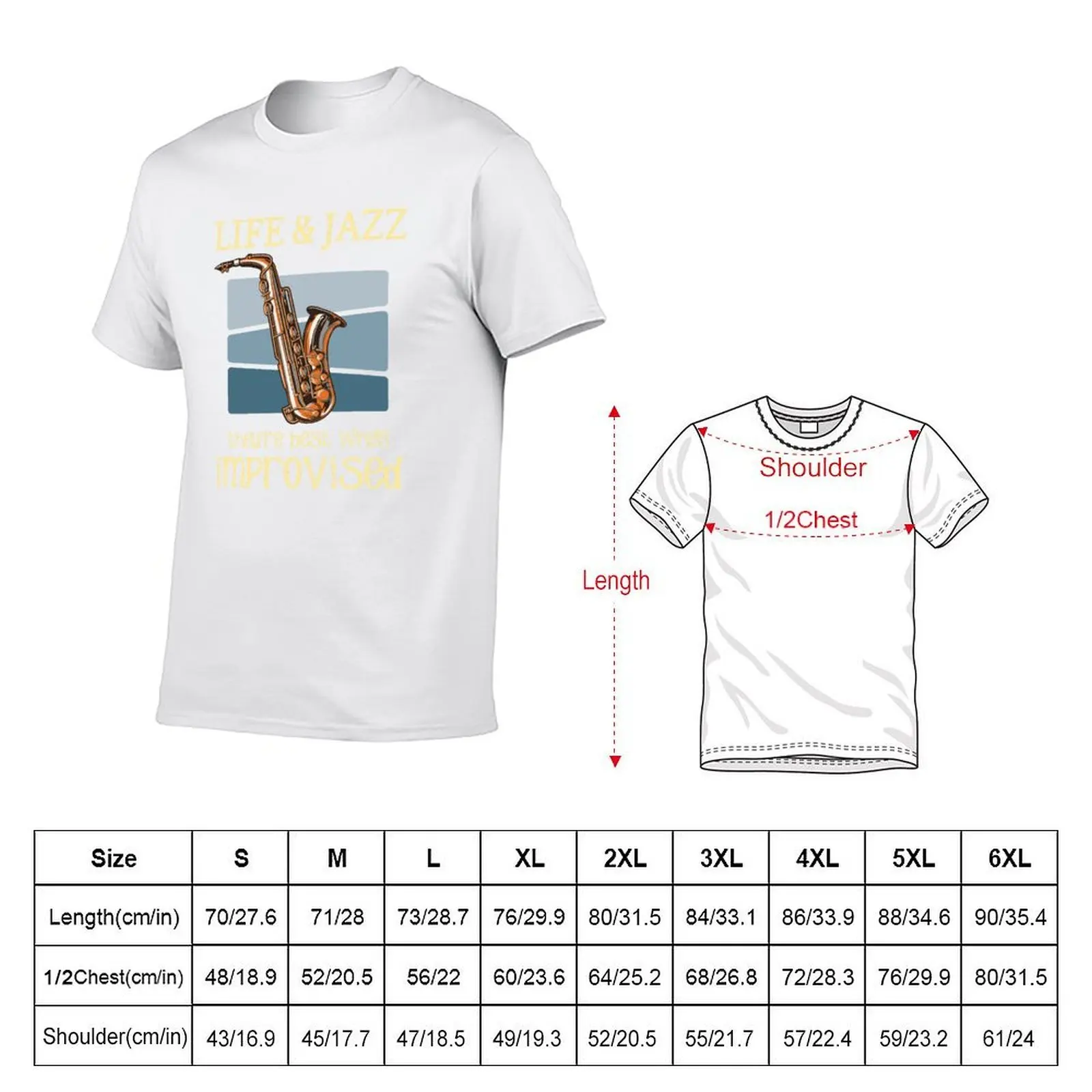 Life And Jazz - Jazz Saxophone - Jazz Music Lover Quotes T-Shirt cotton t shirts high quality anime t shirts oversize T-Shirt