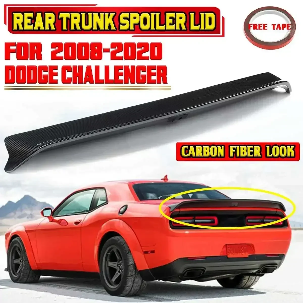 

Крышка спойлера заднего багажника из углеродного волокна для Dodge Challenger 2008-2020 гг.