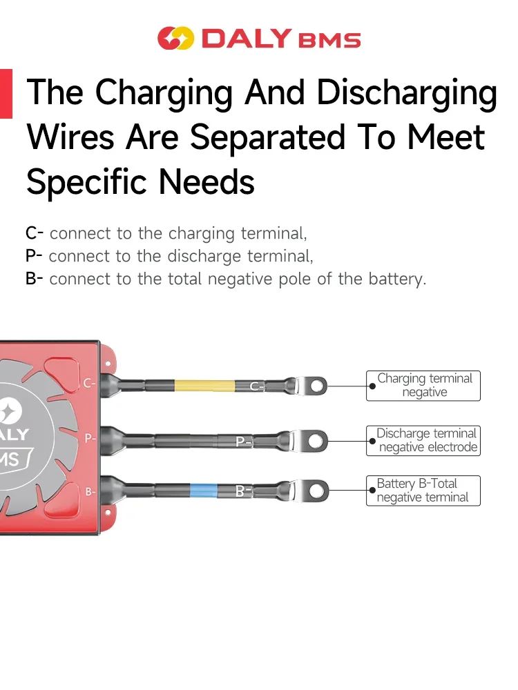 Daly Li-ion Lifepo4 BMS 3S 4S 5S 6S 7S 10S 12S 13S 14S 15S 16S 20S 24S 12V 24v 48V With Seperate Port For bateria 18650