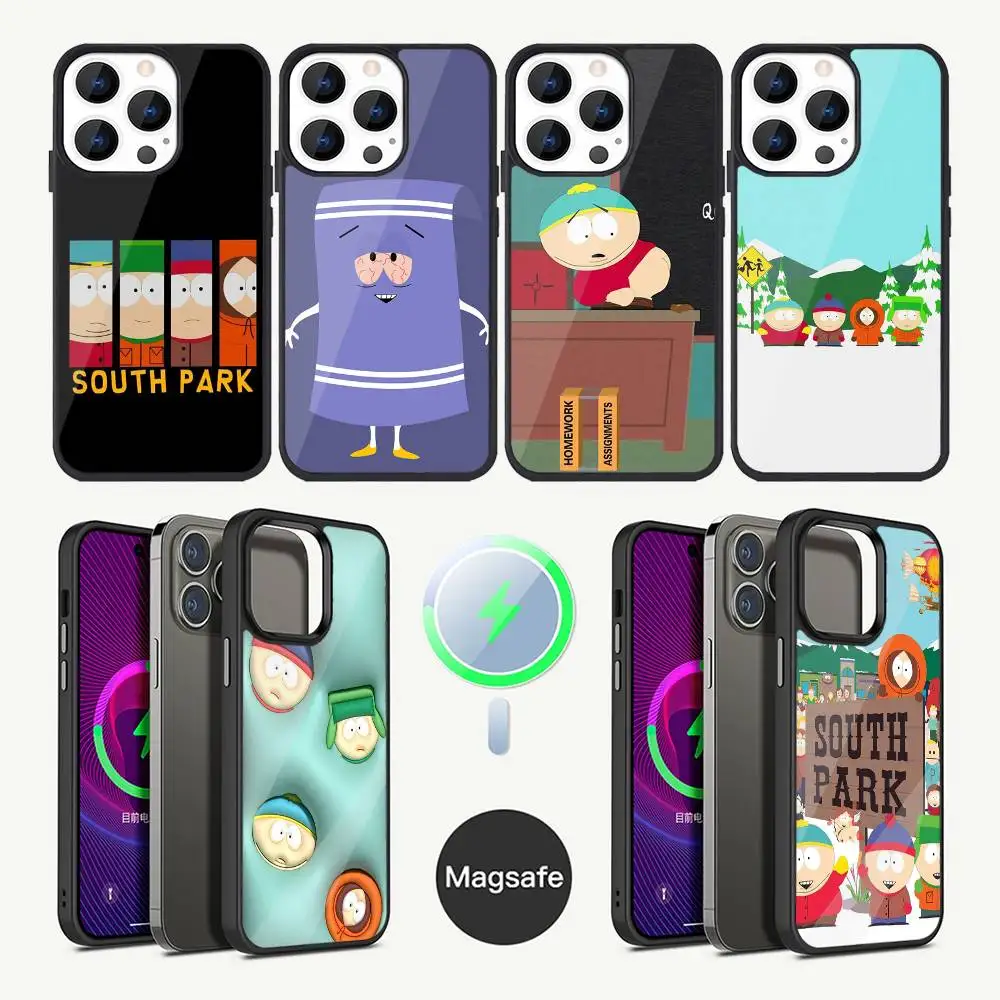 

Cartoon S-South P-Park Phone Case For iPhone 17,16,15,14,13,12,11,Plus,Pro,Max Mini Magsafe Magnetic Wireless Charging