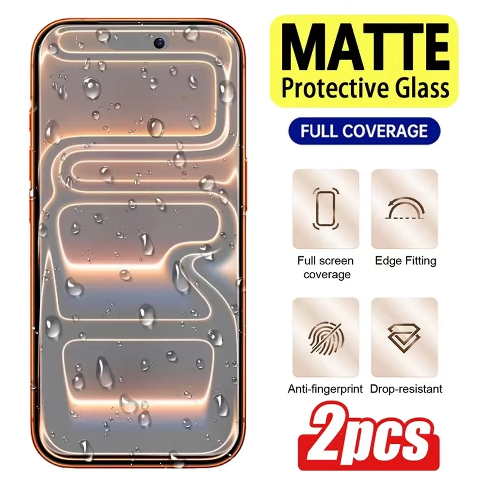 Matte Screen Protector For iPhone 18 Pro Max 17 16 15 14 Plus 11 13 12 Mini 16e Air 7 Plus XR SE Tempered Glass Anti-Fingerprint